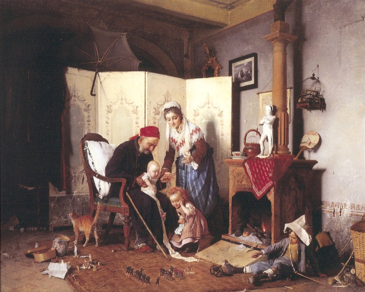 Et spil om soldater, 1878 af Gaetano Chierici