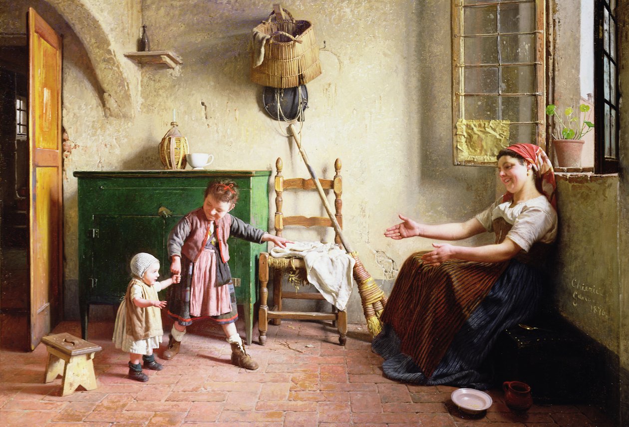 De første skridt, 1876 af Gaetano Chierici