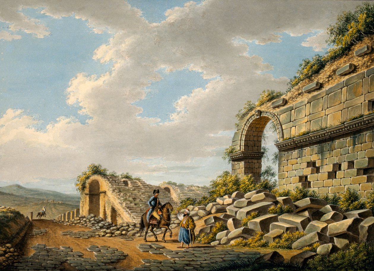 Ydersiden af det ødelagte romerske teater i Efesos, 1790