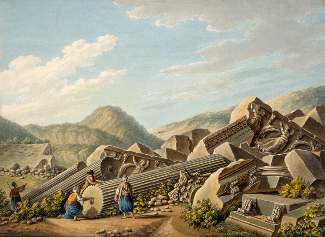 Ruiner af et romersk tempel i Efesos, 1790