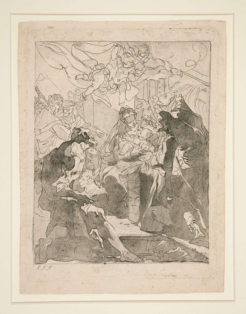 Tilbedelse af hyrderne af Gaetano Gandolfi