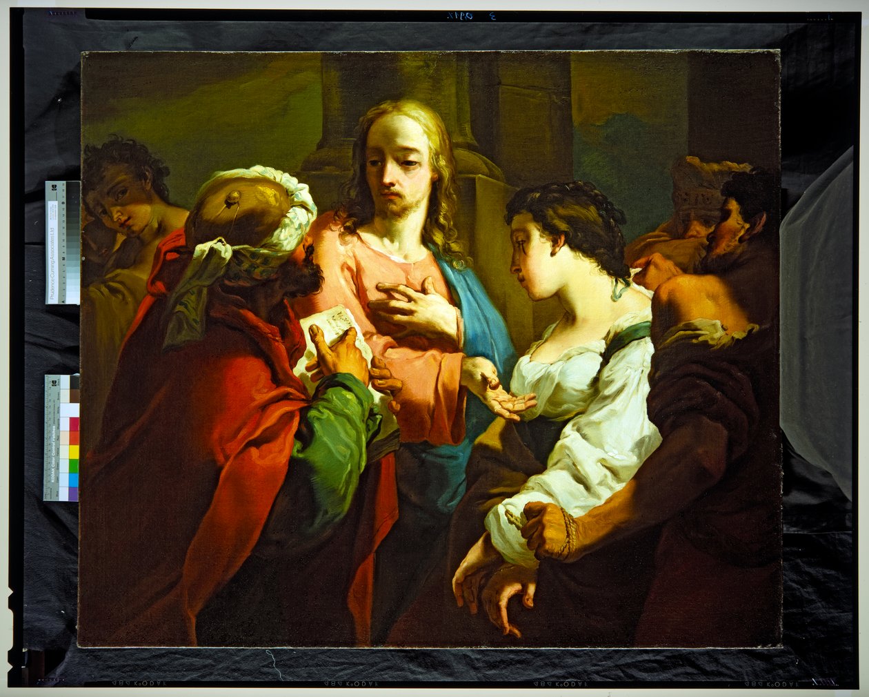 Kristus og kvinden, der begår ægteskabsbrud (lærred) af Gaetano Gandolfi