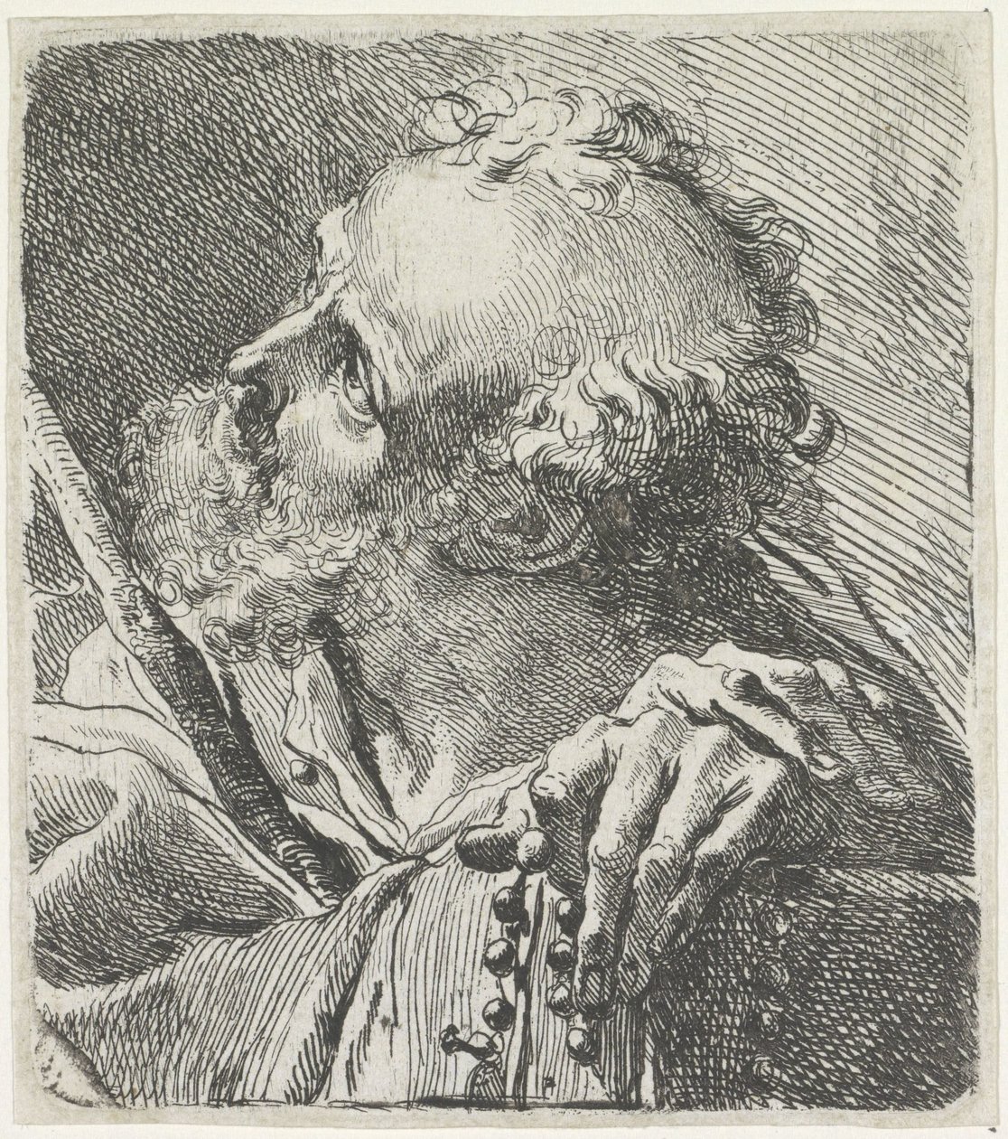 Hoved af en helgen med rosenkrans af Gaetano Gandolfi