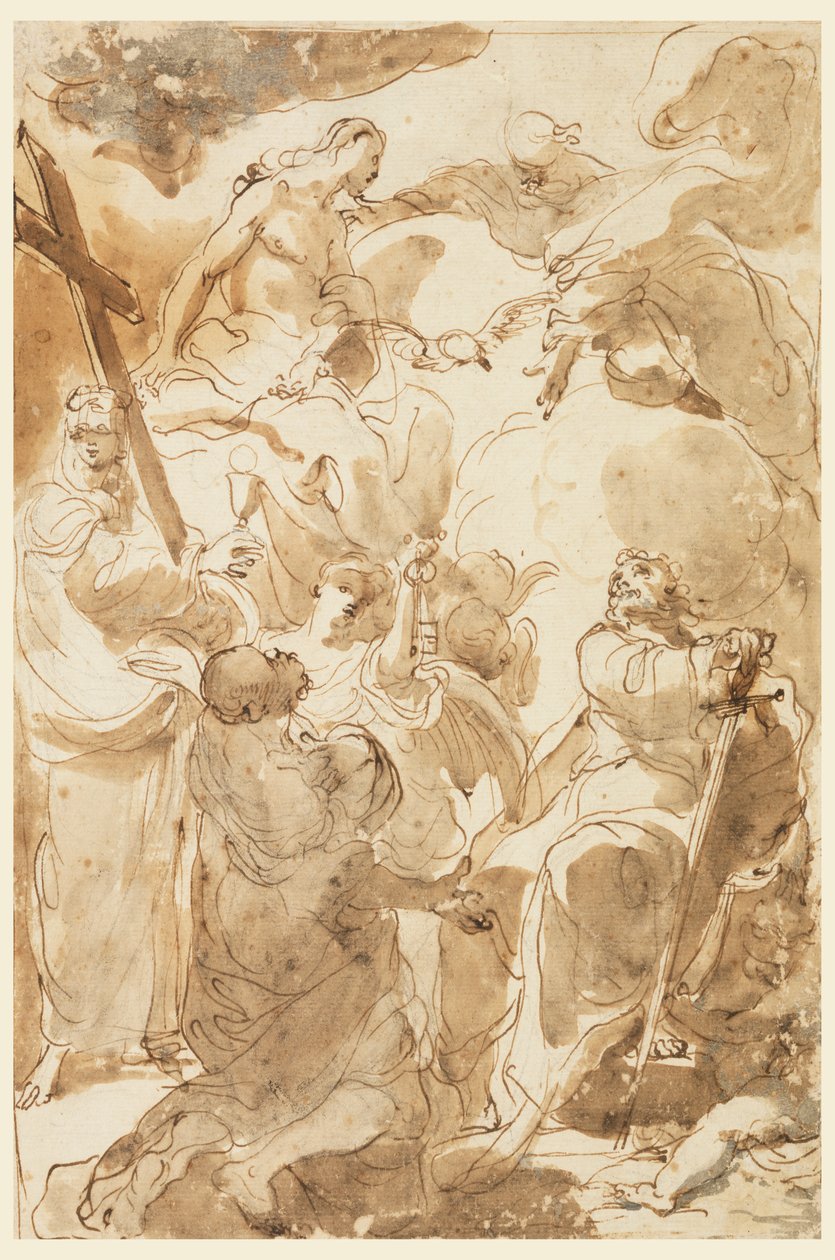 Treenigheden og apostlene, Sankt Peter og Sankt Paulus af Gaetano Gandolfi