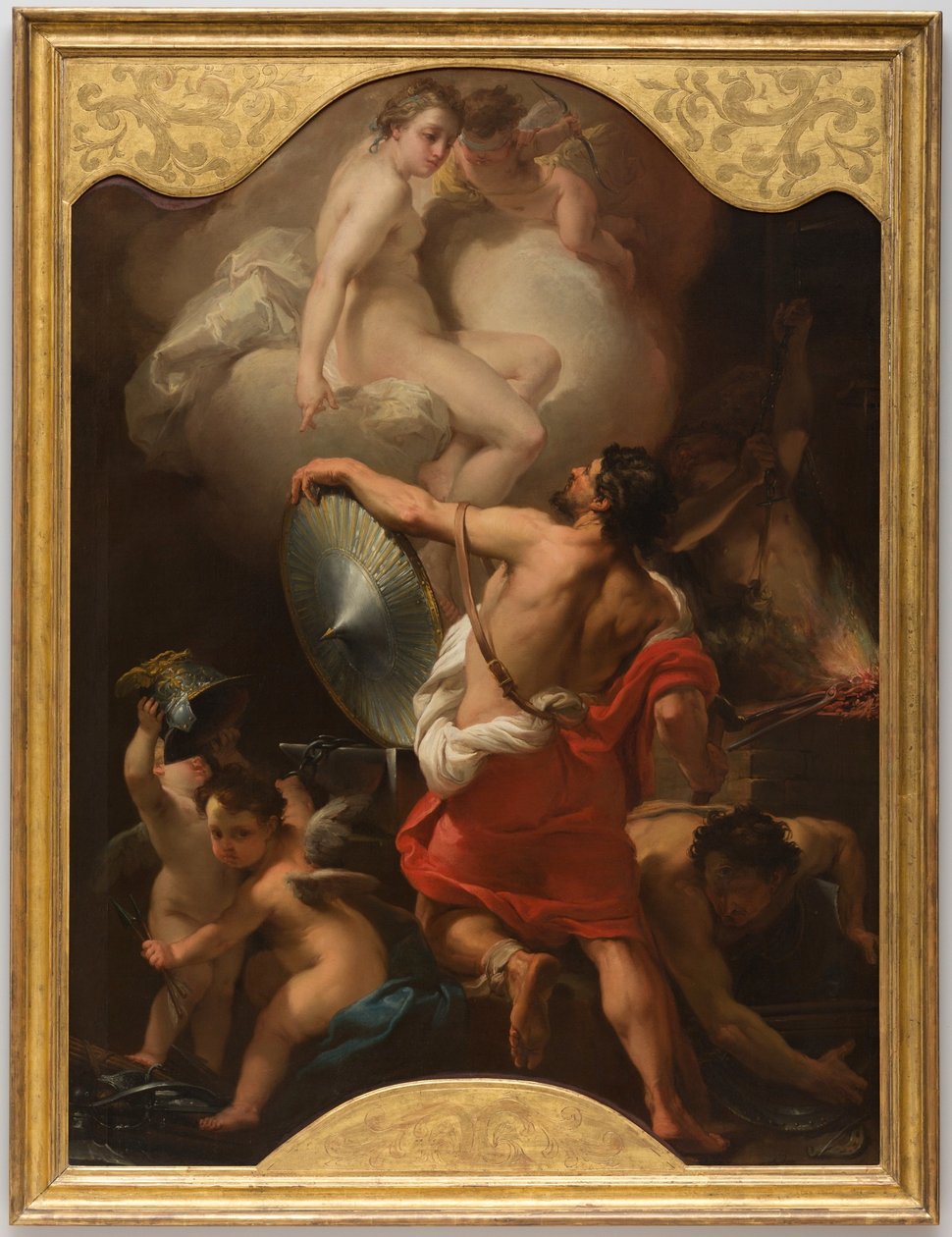 Venus bestiller rustning til Aeneas i Vulcans smedje af Gaetano Gandolfi