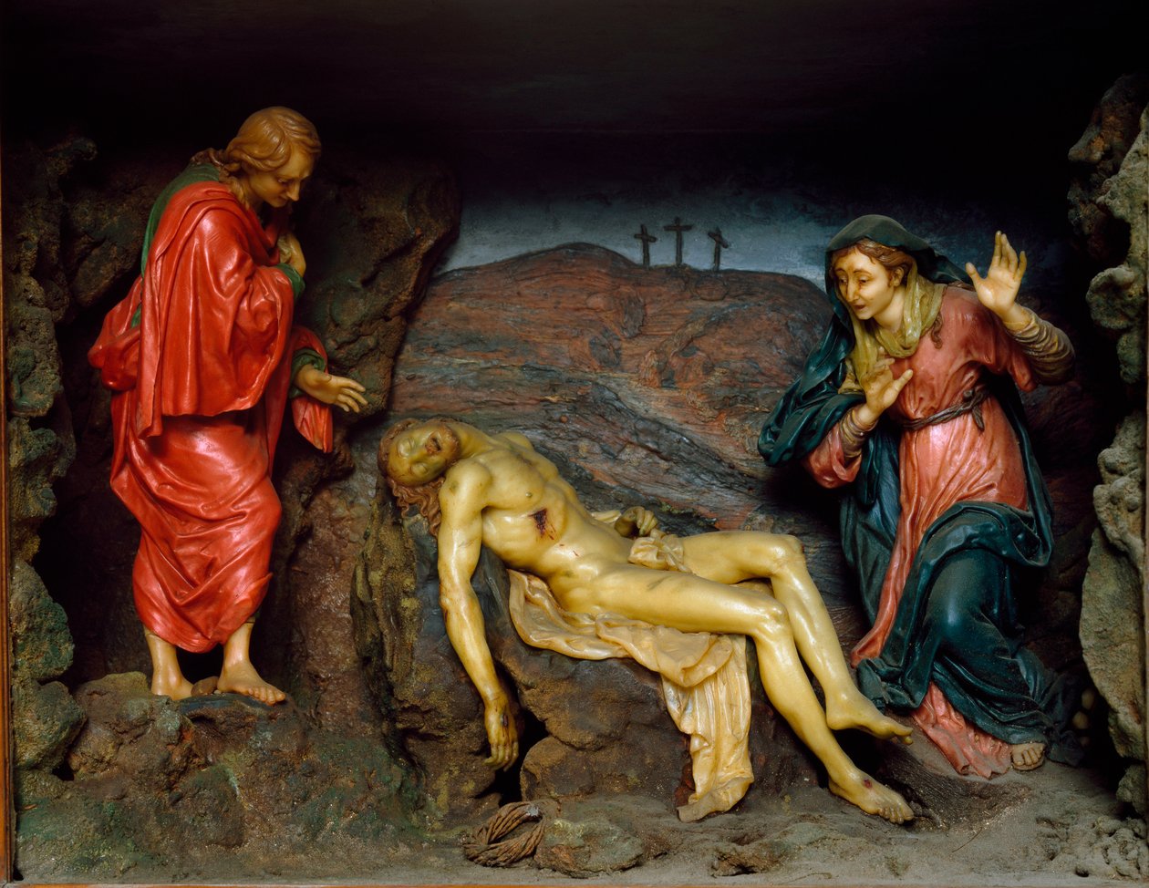 Klagesang over Christ Sculpted Group fra skolen af Gaetano Giulio Zumbo. Slutningen af det 17.-begyndelsen af det 18. århundrede. Firenze, Museo Nazionale del Bargello af Gaetano Giulio Zumbo