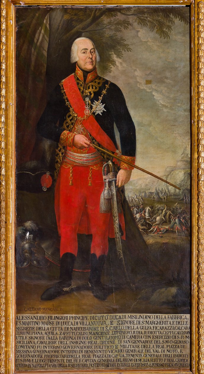 Alessandro Filangeri, kongens løjtnant (olie på lærred) af Gaetano Mangano