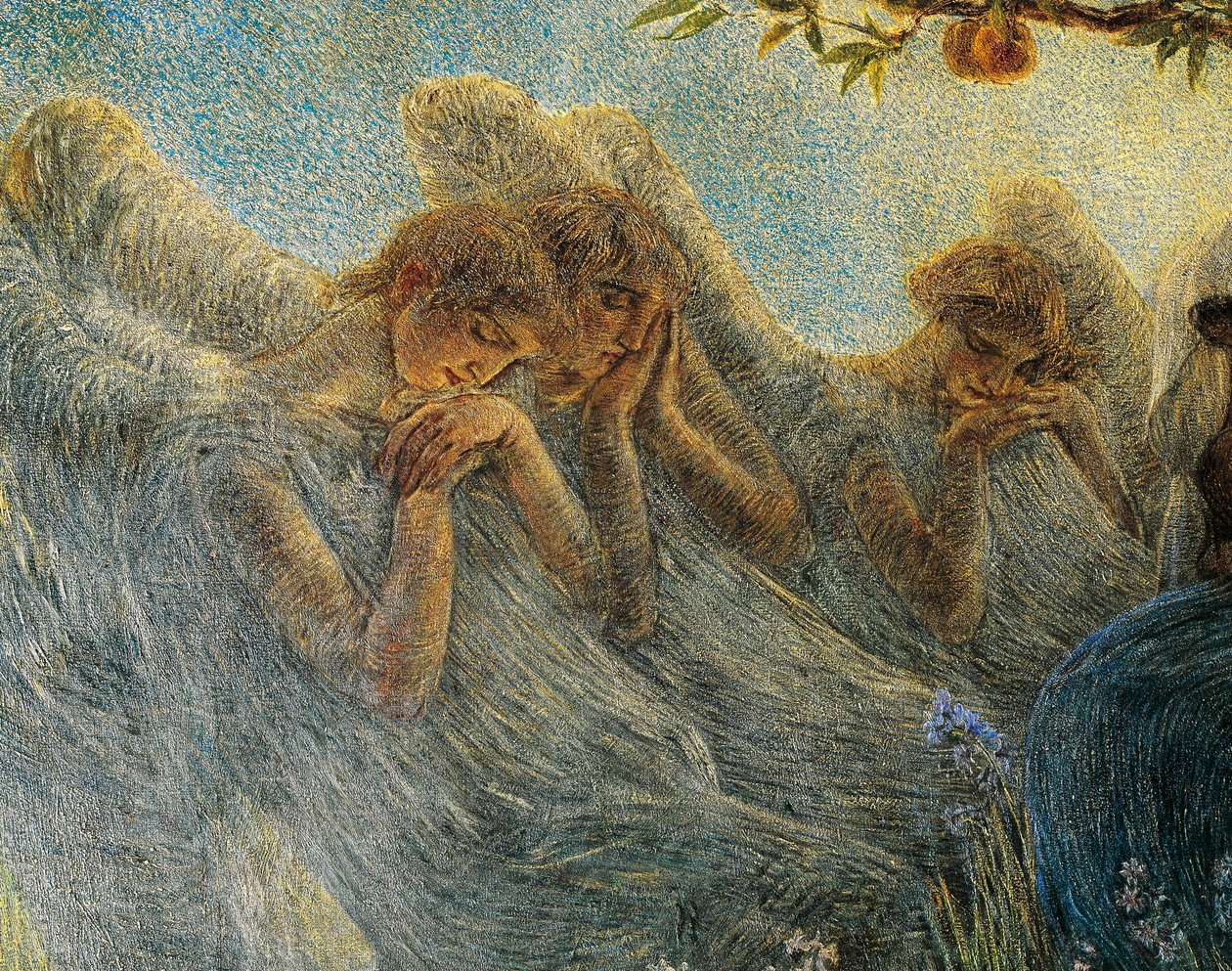 Engle, detalje fra The Maternity af Gaetano Previati