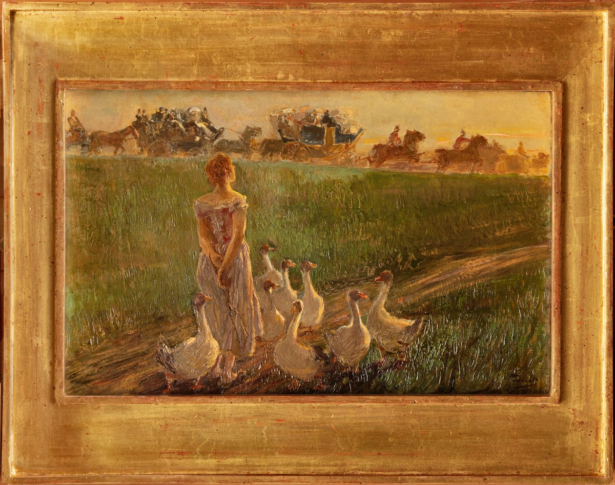 Goose Keeper (olie på lærred) af Gaetano Previati