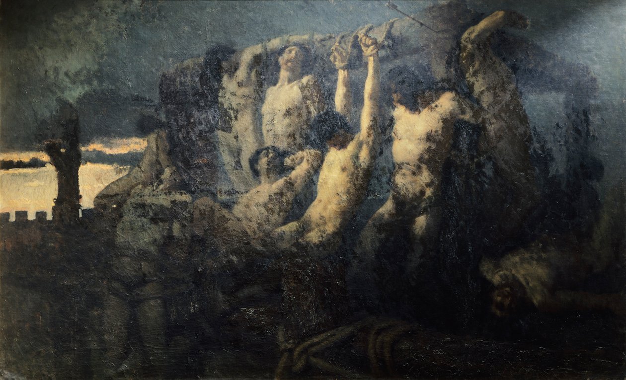Gidsler fra Crema, af Gaetano Previati (1852-1920) af Gaetano Previati