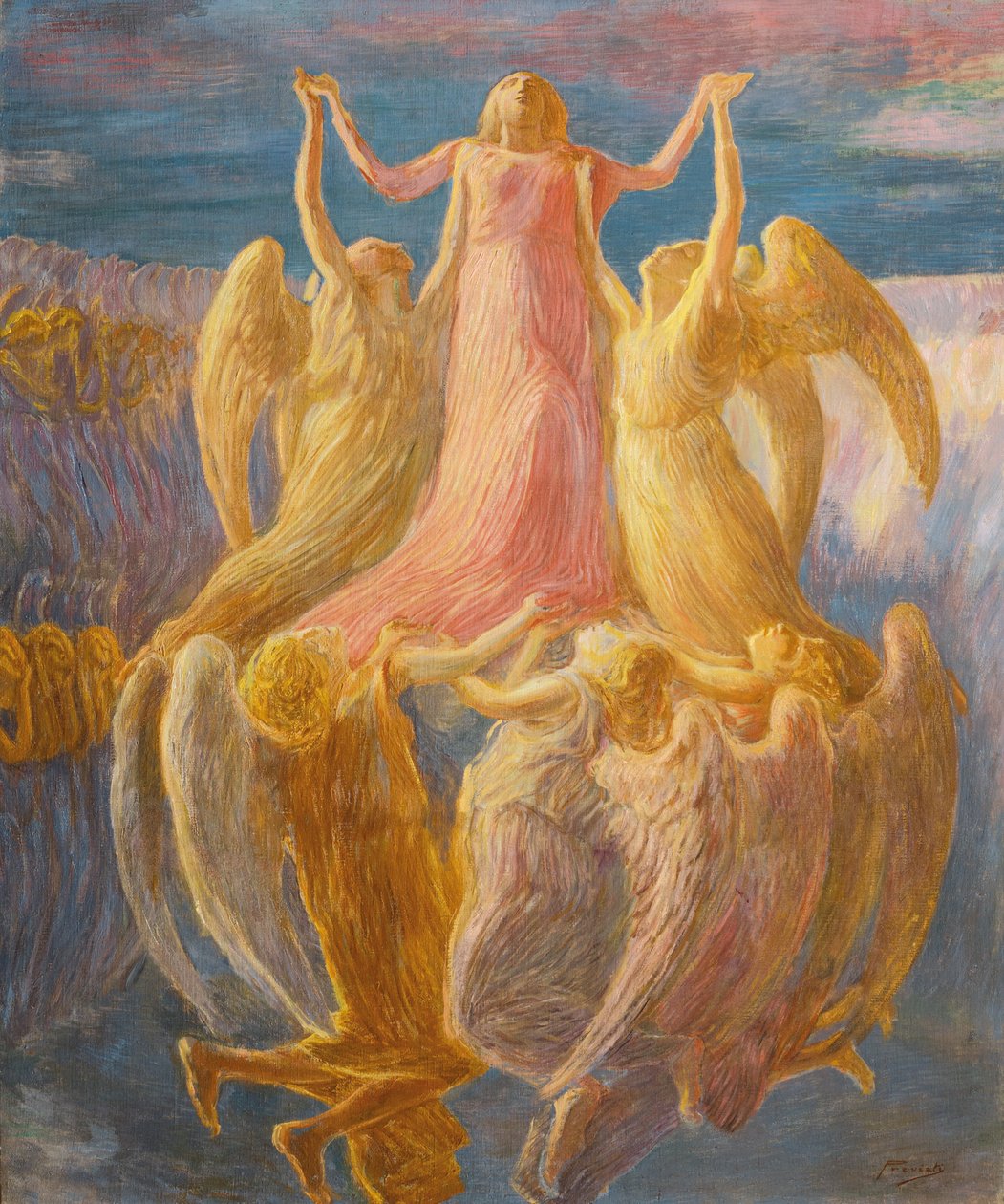 Antagelsen, c. 1903. af Gaetano Previati
