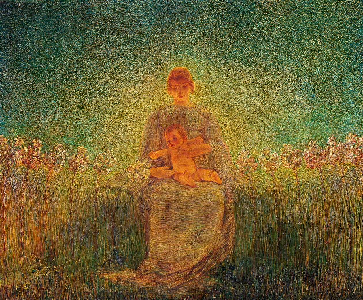Madonna af liljer af Gaetano Previati