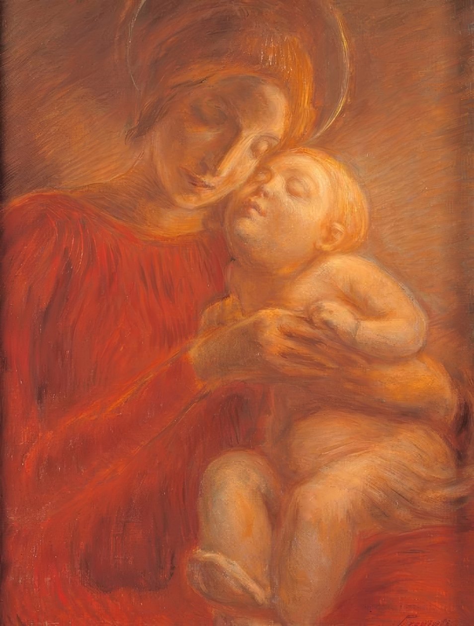 Mary med barn af Gaetano Previati
