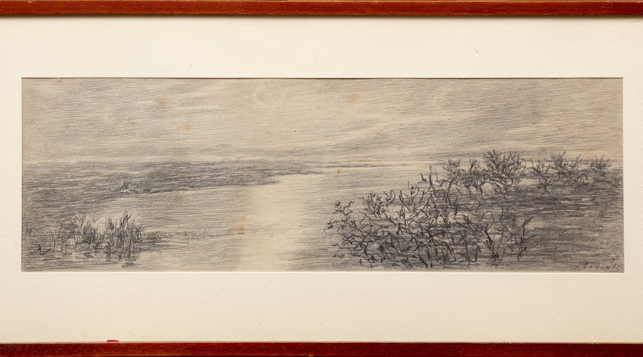 The Branch of Lake Como (blyant på papir) af Gaetano Previati