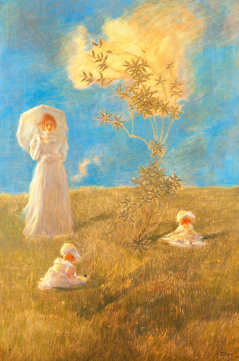 Den stille, Gaetano Previati (1852-1920) af Gaetano Previati