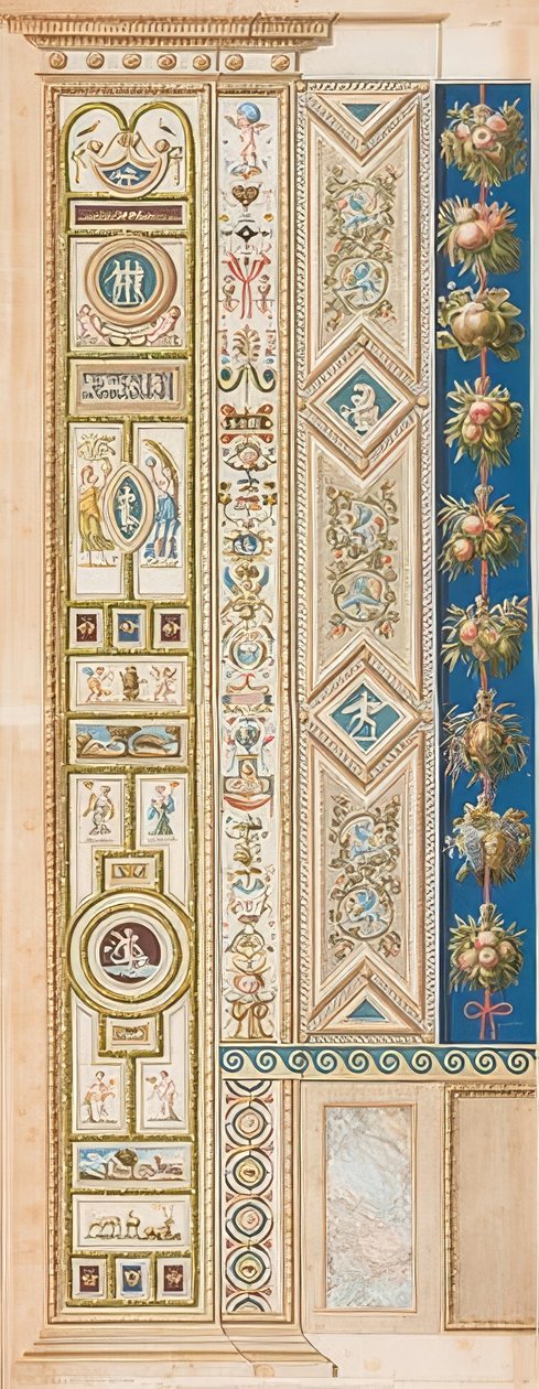 Pilaster Loggia III (dekoration med diverse spil) af Gaetano Savorelli
