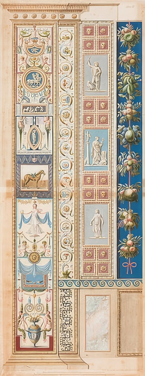 Pilaster Loggia II (pynt med en opsadlet hest i midtersektionen) af Gaetano Savorelli