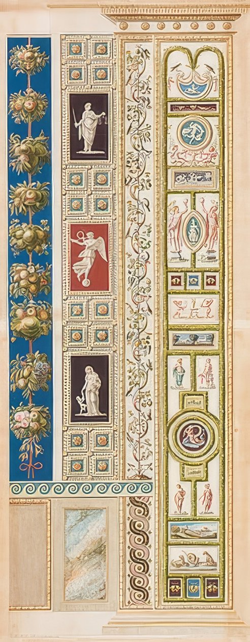 Pilaster Loggia XIII (dekoration med landskaber og jagtstykker) af Gaetano Savorelli