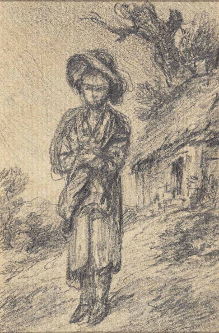 Dreng står ved et sommerhus af Gainsborough Dupont