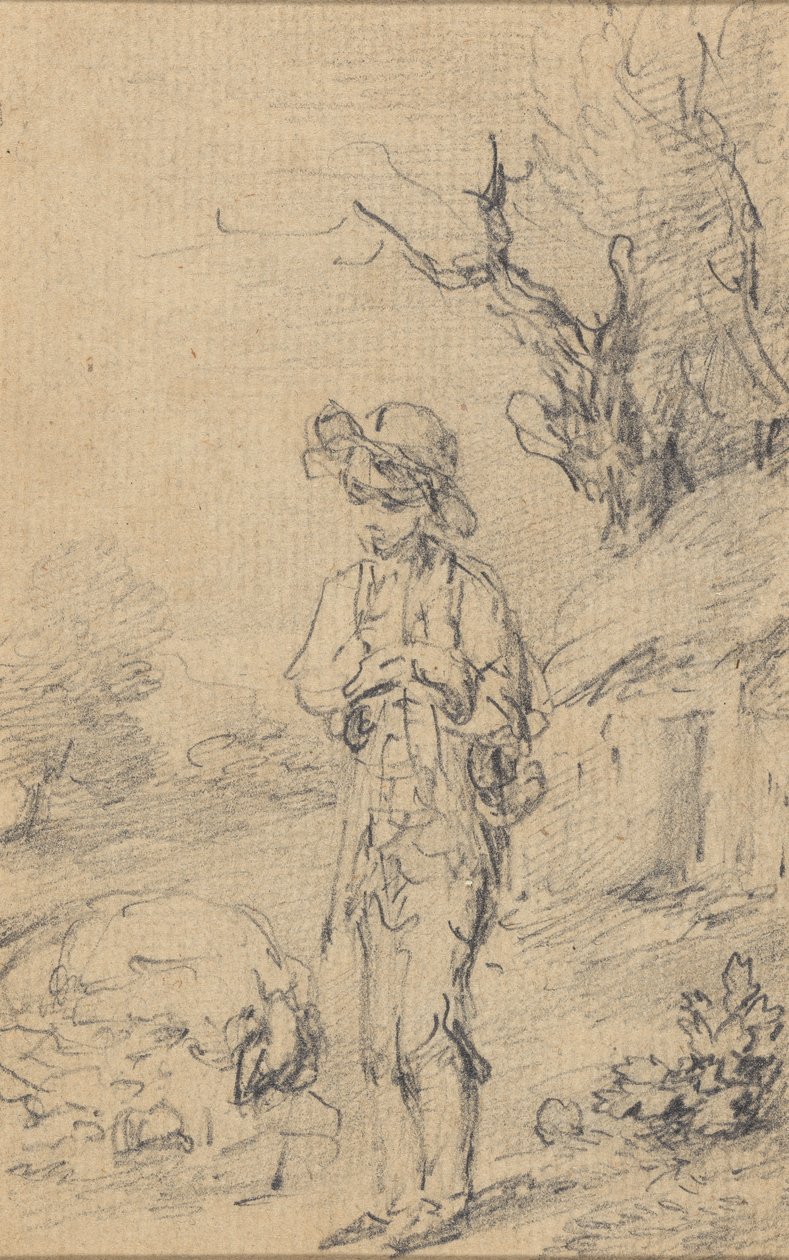 Dreng står ved et sommerhus af Gainsborough Dupont