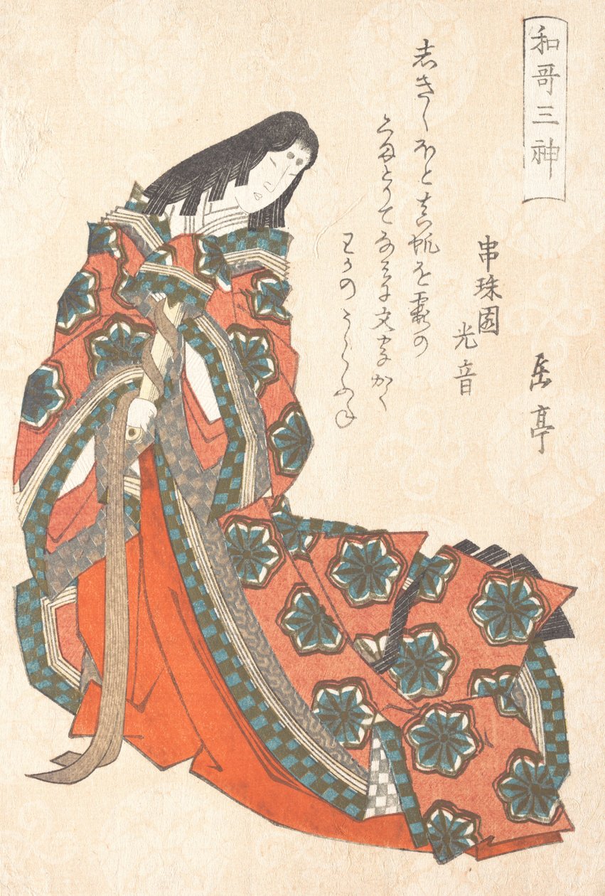 Sotoori-hime tidligt i det 5. århundrede, en af poesiens tre guder fra forårets rai..., ca. 1820