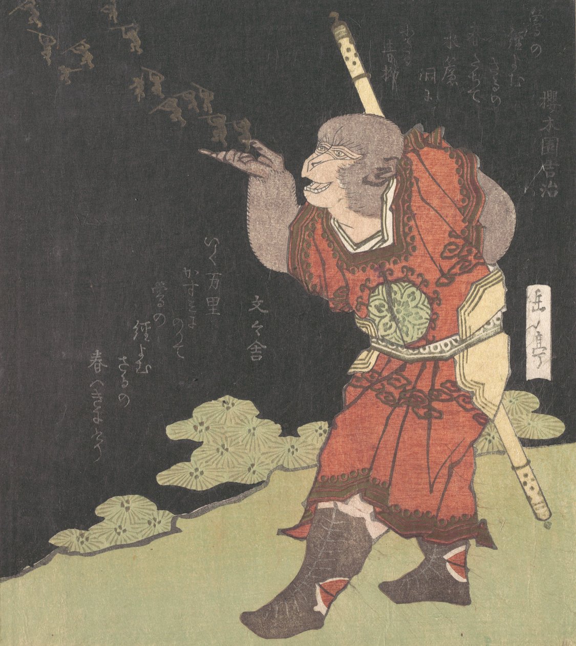 Abekongen Songoku, fra den kinesiske roman Journey to the West, sandsynligvis 1824. af Gakutei