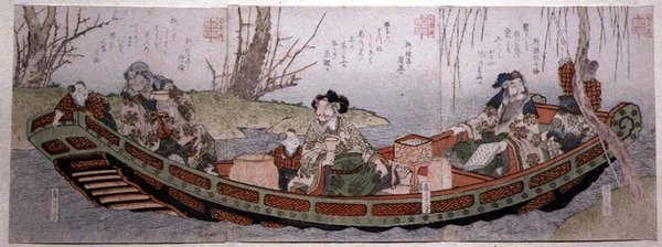 Sendai Group Triptychon: Tre helte fra kongeriget Shu, ca. 1818-30 (træsnit) af Gakutei Harunobu