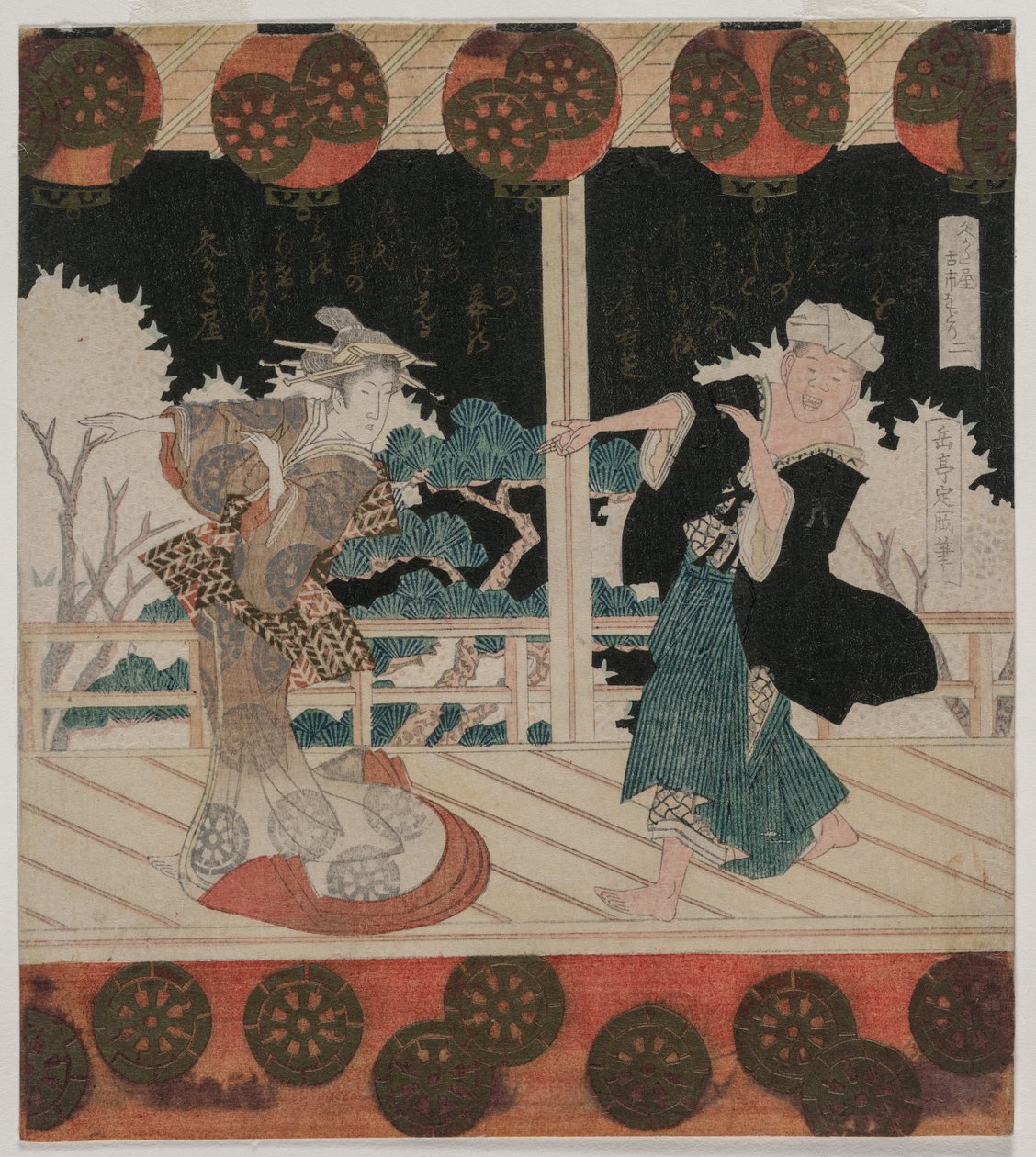Dansen på Furuichi for Hisagataya-gruppen af Gakutei Harunobu