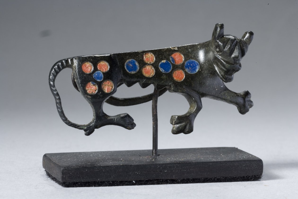 Fibula af en panterkvinde, 2.-3. århundrede e.Kr. (bronze med emaljeindlægninger) af Gallo Roman