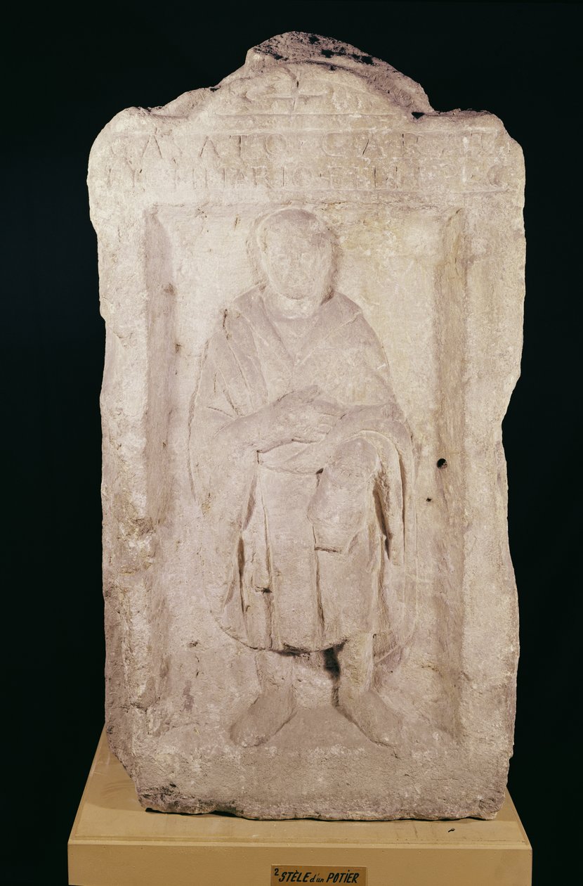 Begravelsesstela af en keramiker af Gallo Roman