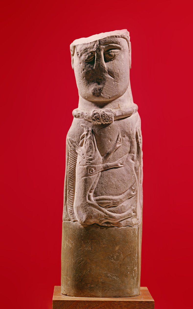 Gud med et moment og et vildsvin, fra Euffingneix (kalksten) af Gallo Roman