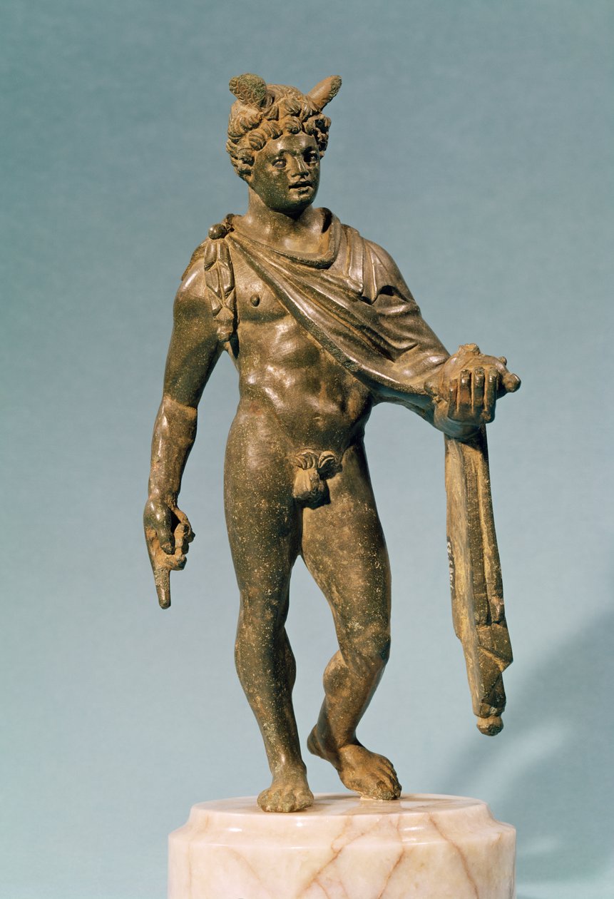 Statuette af Mercury, fra Puy-de-Domes, 1.-2. århundrede (bronze) af Gallo Roman