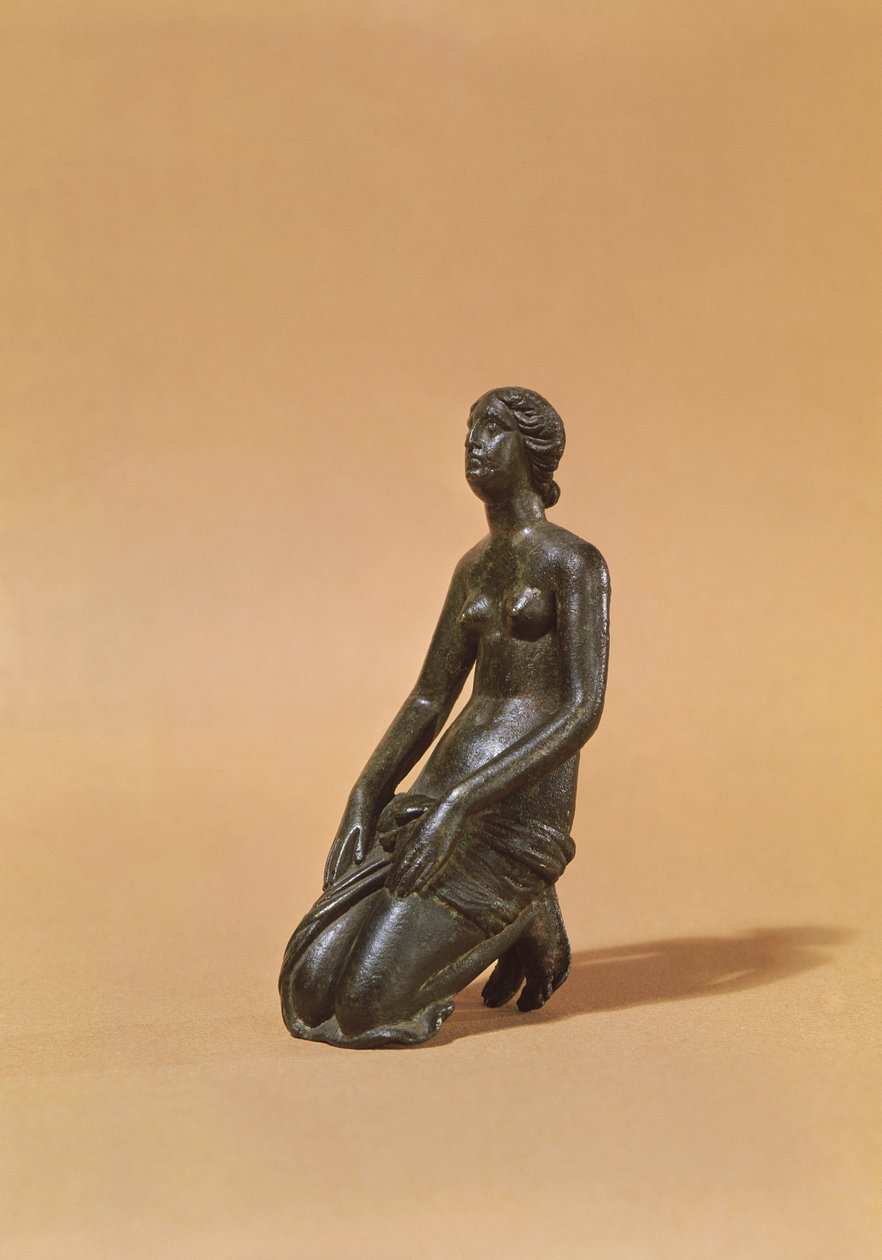 Krøjende Venus, fra Chalandry (bronze) af Gallo Roman