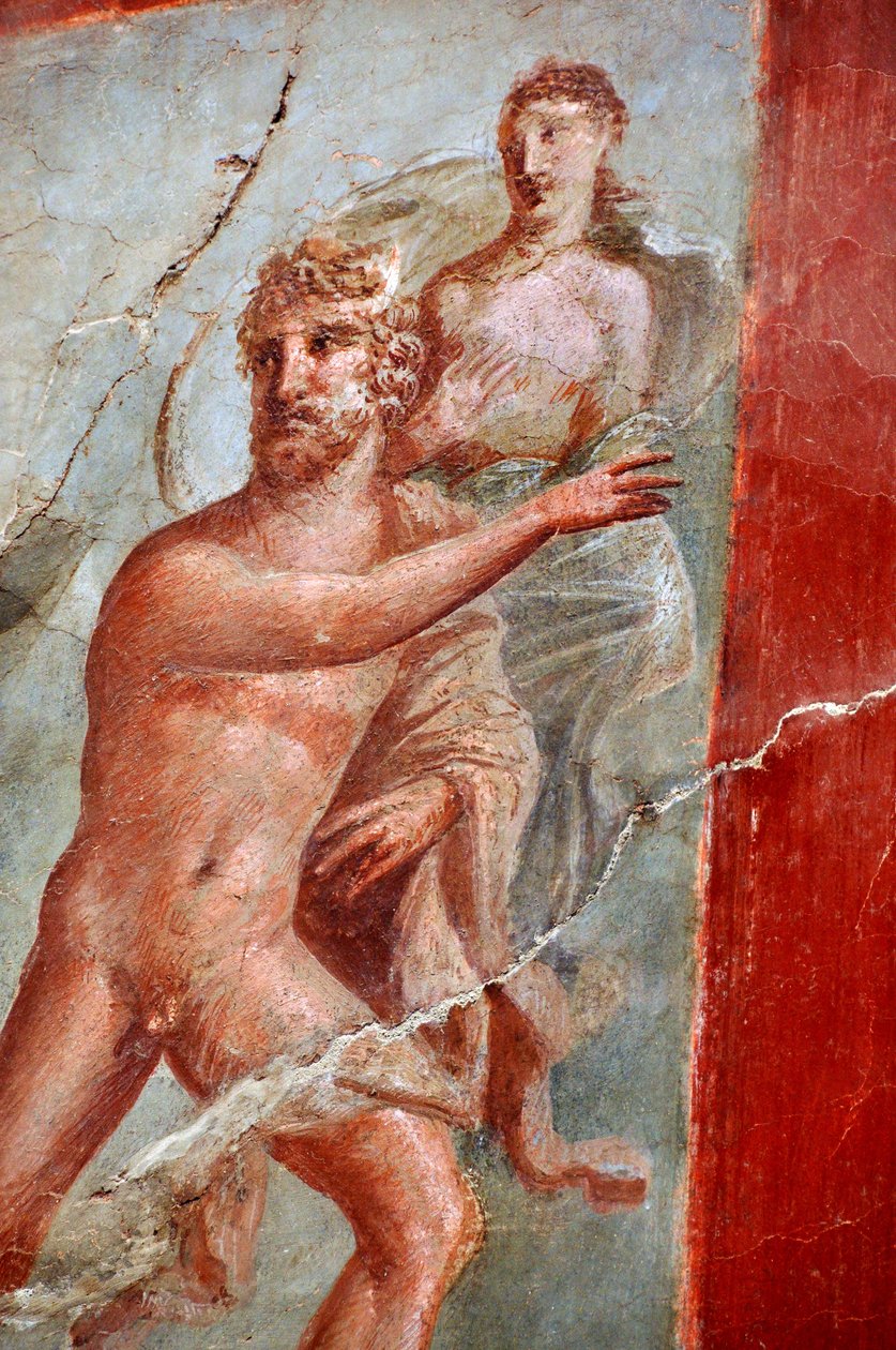 Detalje af et freskomaleri fra College eller Sacellum des Augustales, herculanum (freskomaleri) af Gallo Roman
