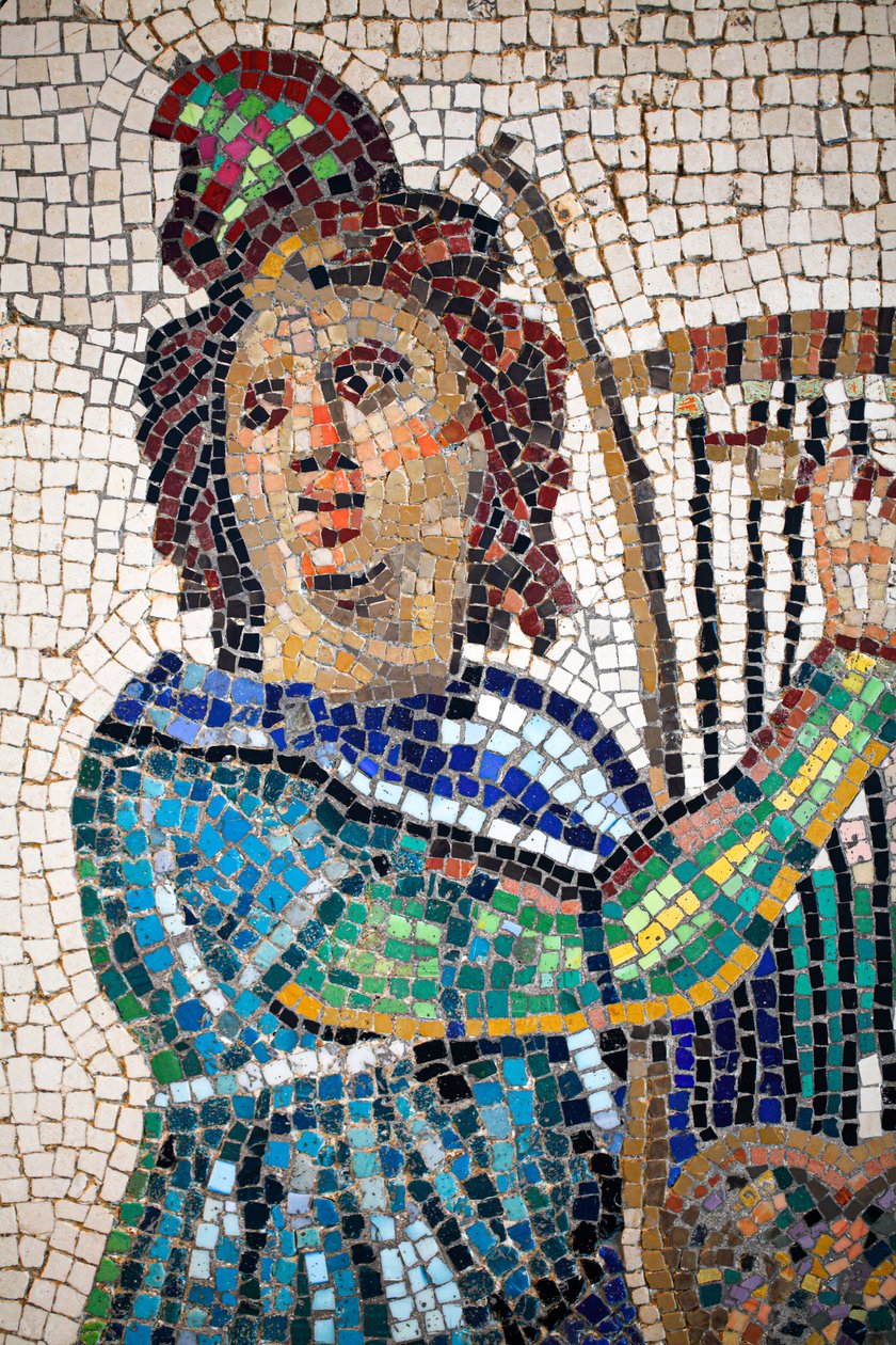 Romersk mosaik forestillende Orfeus, der spiller på lyra af Gallo-Roman