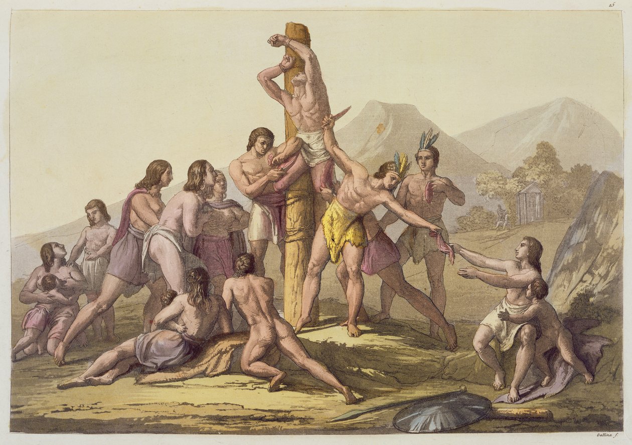 Peruanske indianere, der ofrer, fra 