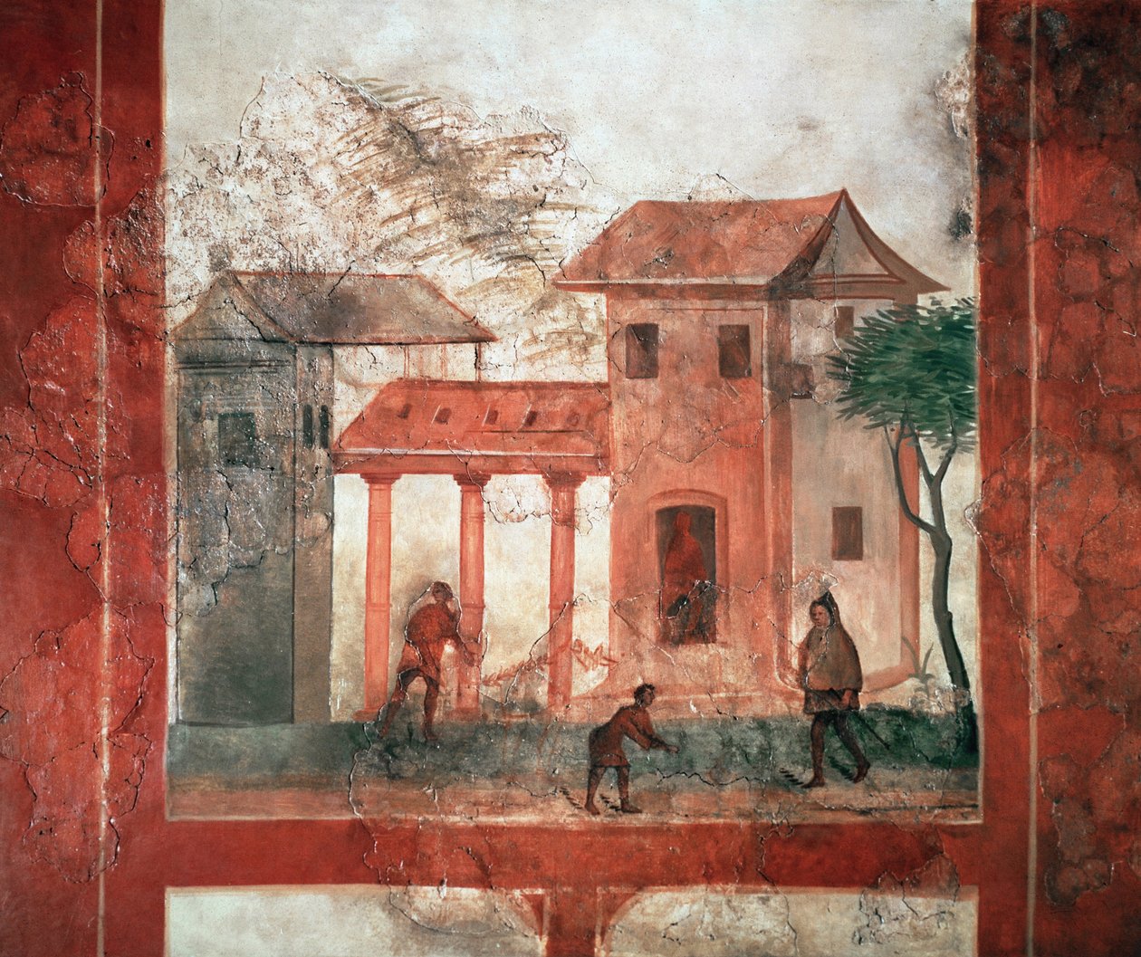 Rustik villa (fresko, ca. 200) af Gallo Roman