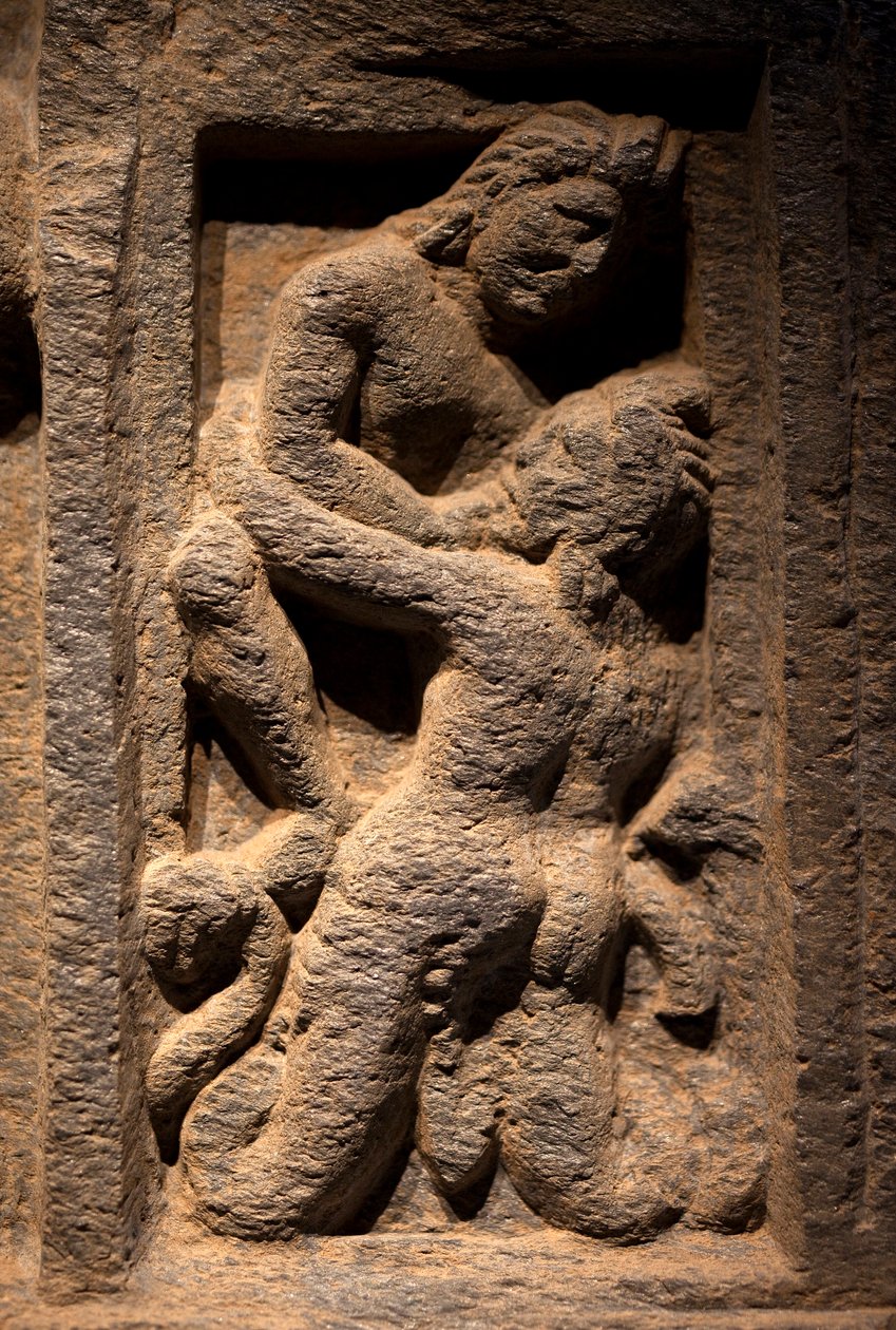 Triton. Lavrelief skulptureret, kunst af Gandhara (Pakistan), 2.-3. århundrede. Koreas Nationalmuseum, Seoul (Sydkorea). af Gandhara School