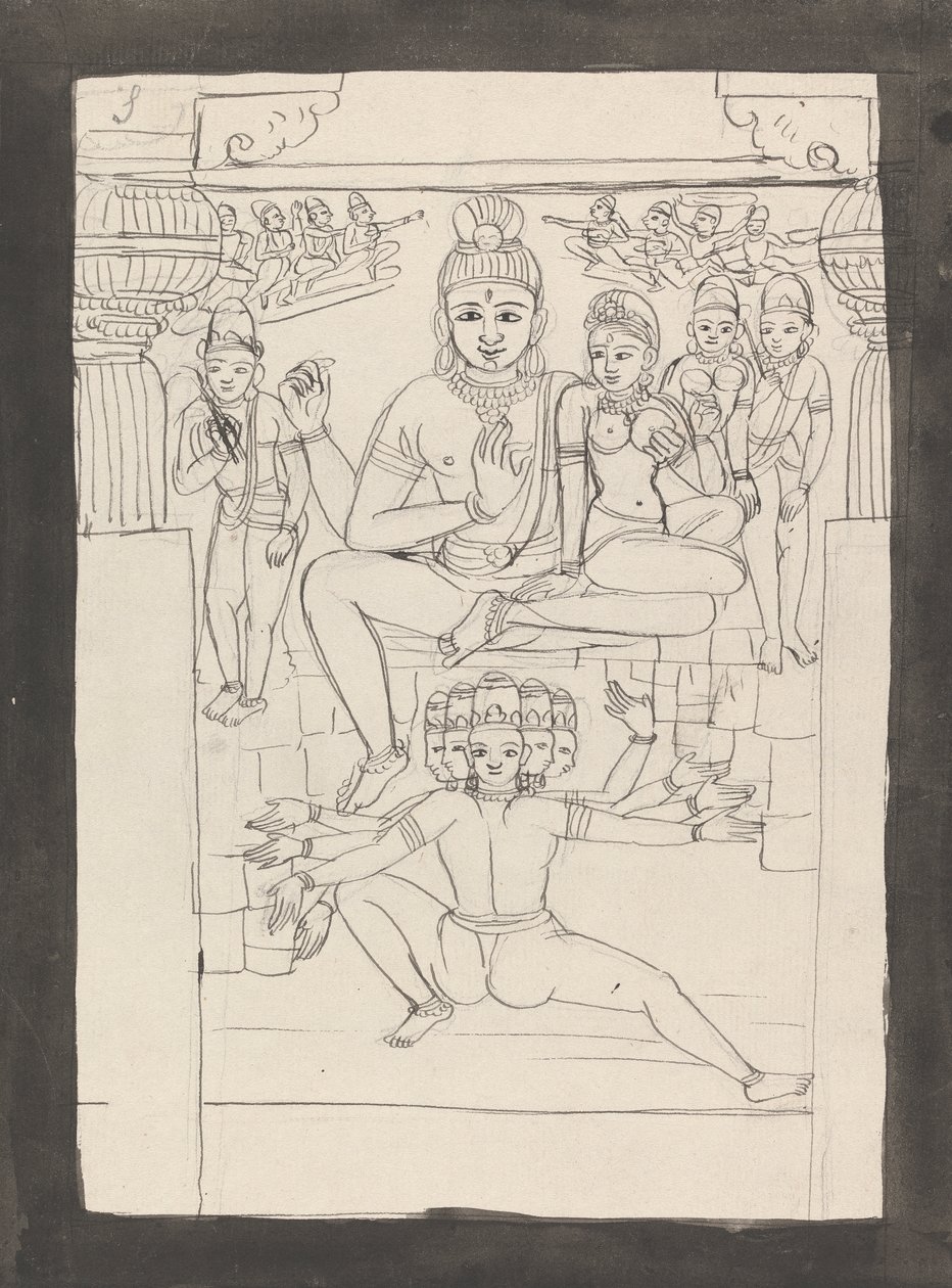 Endnu en repræsentation af historien om Mahadev græsgang og rund af Gangaram Chintaman Tambat