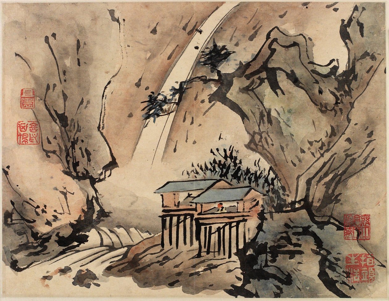 Fingermaleri, fra et album med ti af Gao Qipei