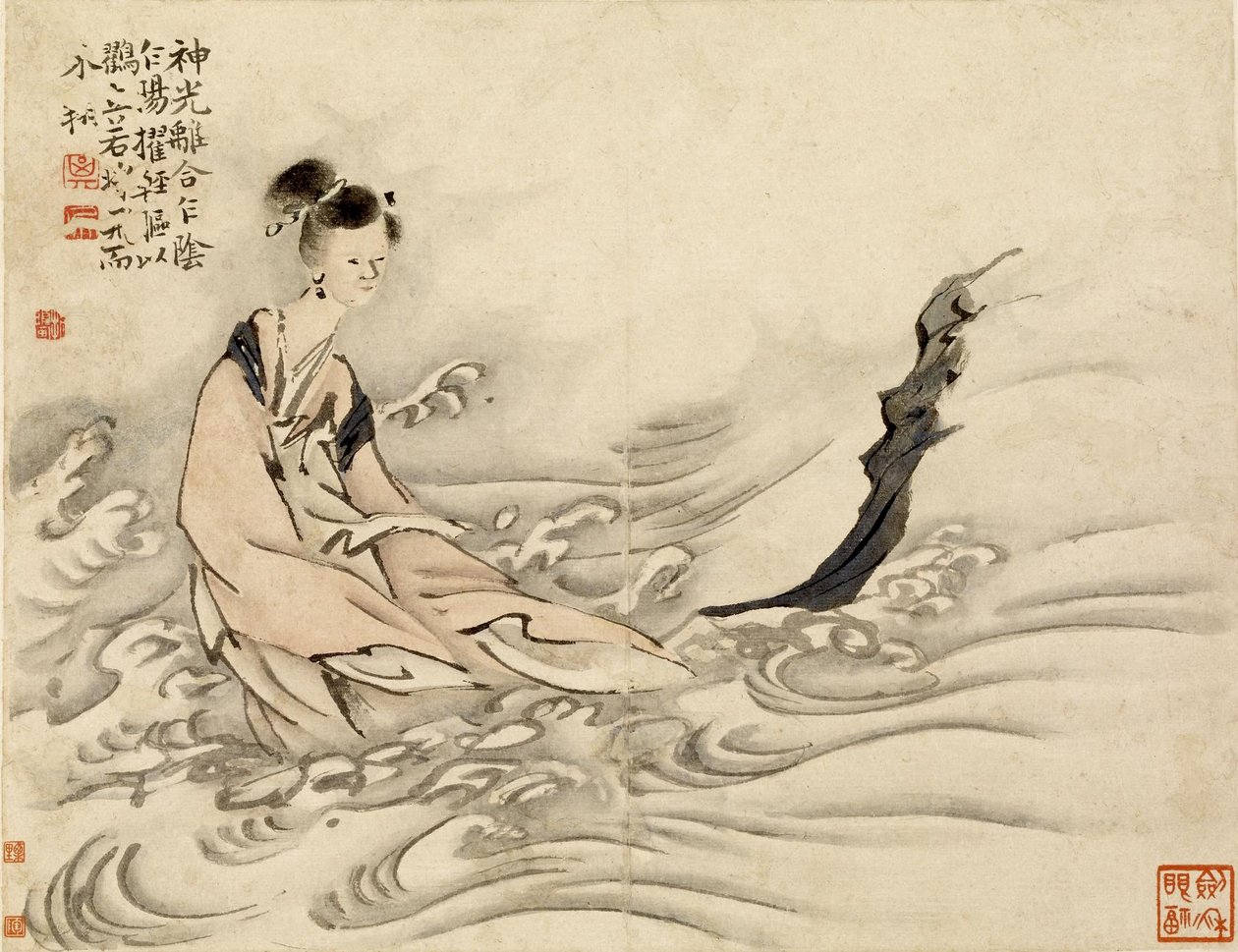 Gudinde ved Luo-floden af Gao Qipei