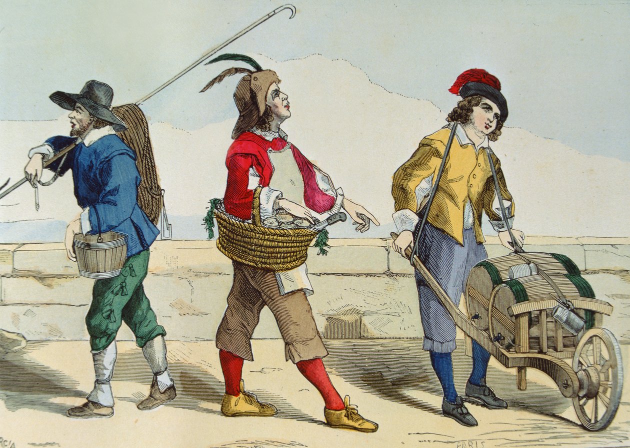 Brøndrenser, østerssælger og eddikesælger på Louis XIII