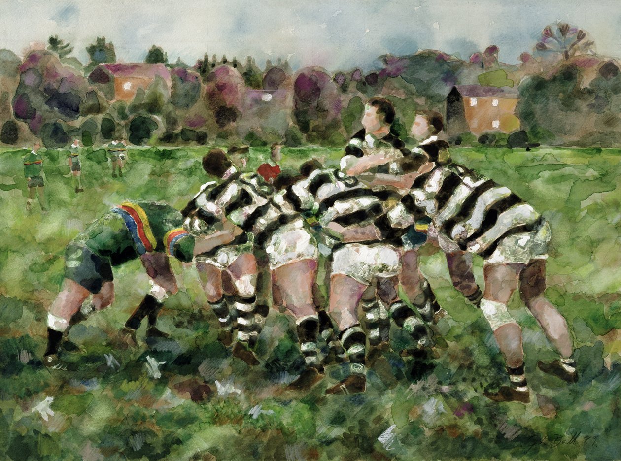En rugbykamp, 1989 af Gareth Lloyd Ball