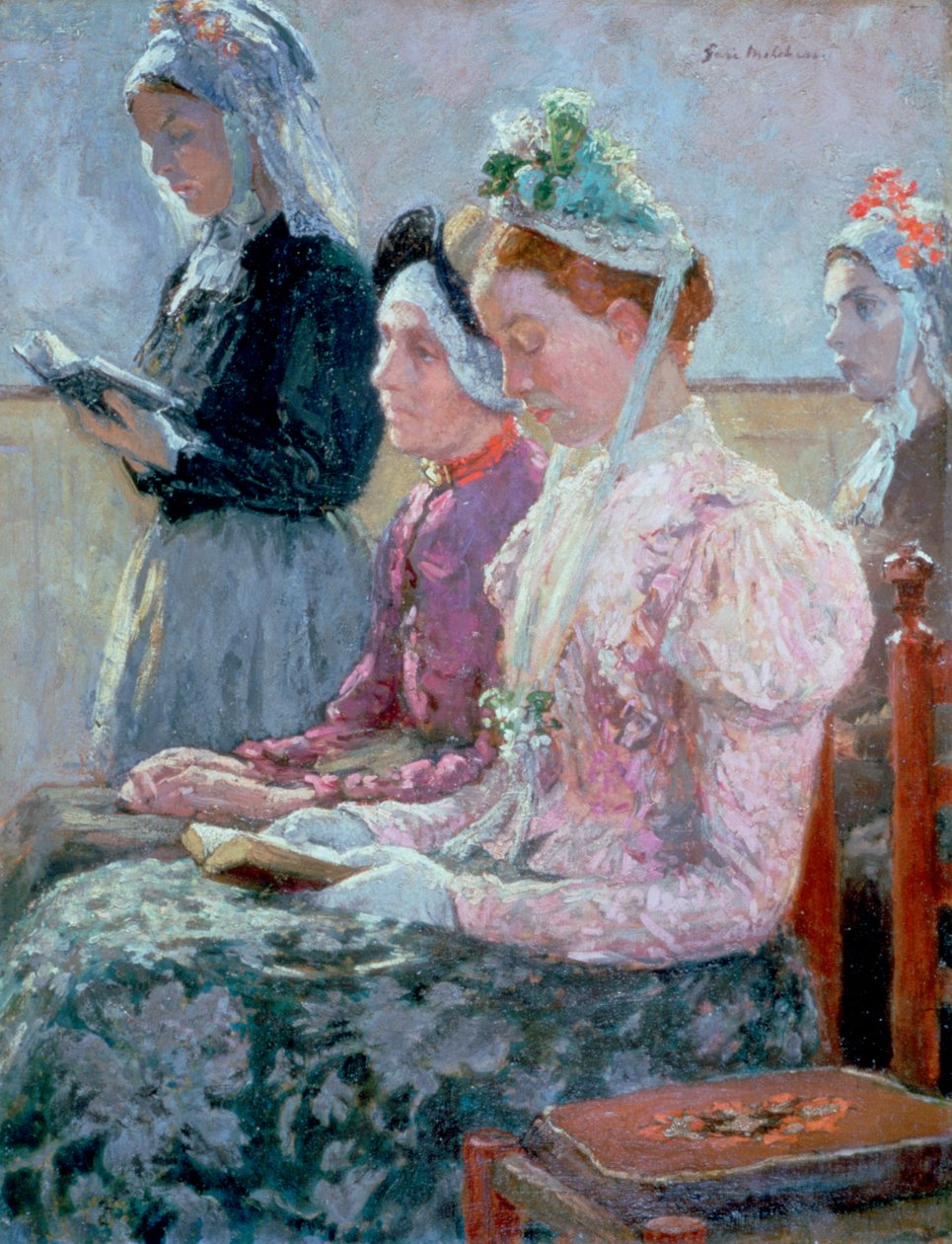 Søndag morgen, c1900 af Julius Garibaldi Melchers