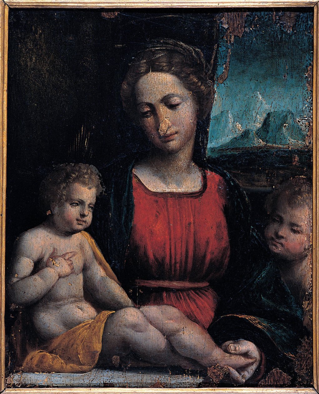 Madonna med barnet og St. John af Garofalos workshop