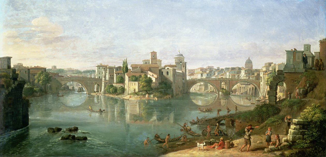 Den tiberiske ø i Rom, 1685 af Gaspar van Wittel