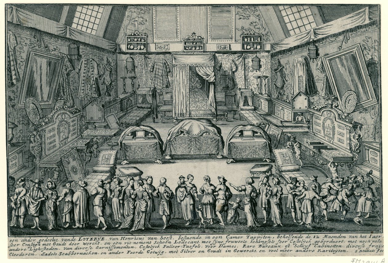 Henricus van Soests lotteri i Antwerpen af Gaspar Bouttats