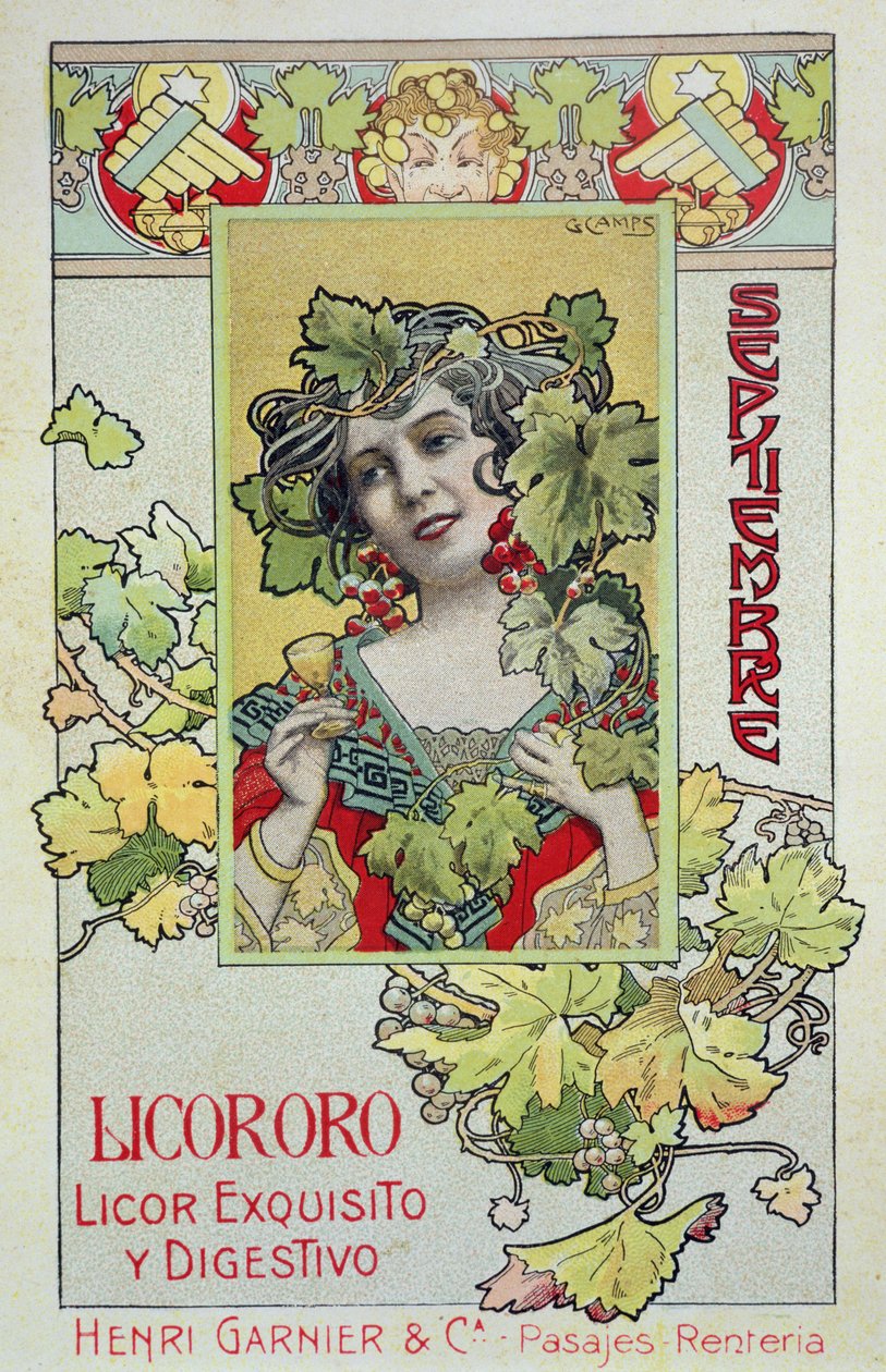 september, fra en kalender for Henri Garnier & Co. af Gaspar Camps Junyent