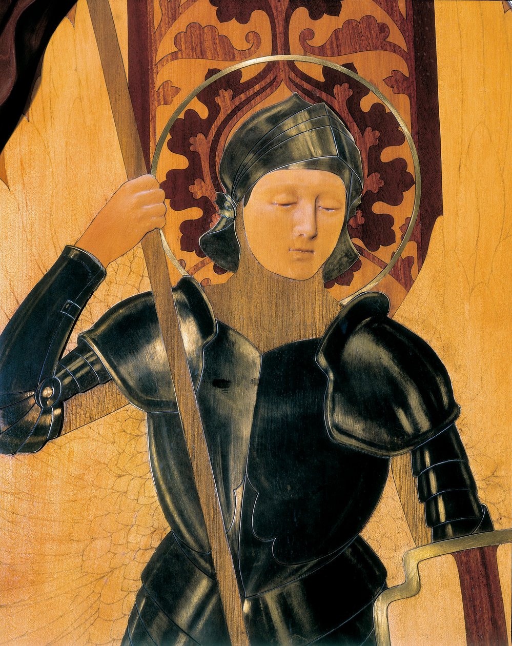 Saint George, detalje af et hovedgærde lavet af Gaspar Homar i Mesquida (1870-1955) af Gaspar Homar i Mesquida