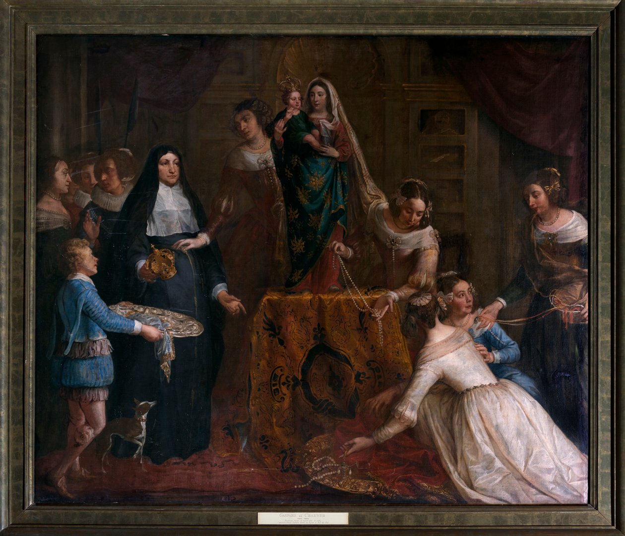 Ærkehertuginde Isabella af Spanien, som giver sine juveler til basilikaen St. Martin i Halle af Gaspar De Crayer